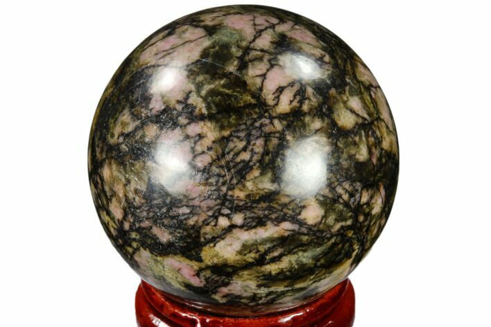 Polished Rhodonite Sphere - India #116170